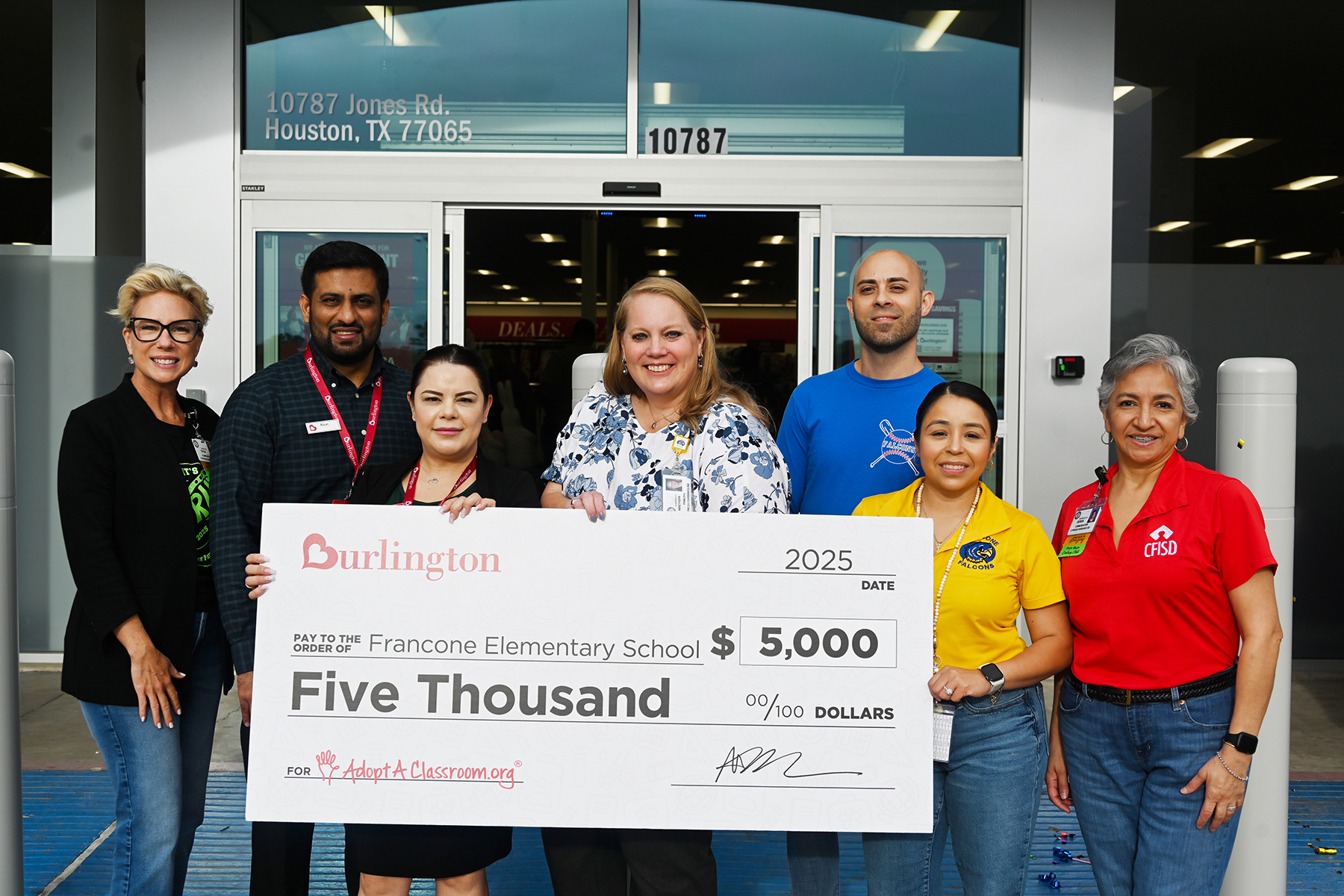 Burlington Opens New Store on Jones Road with $5,000 Donation to Francone Elementary Teachers