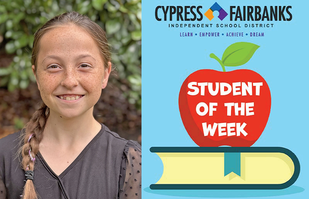 Rennell Elementary Fifth Grader Earns Cy-Fair ISD Student of the Week Recognition