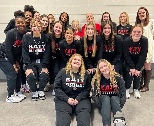 Very Special Couple Recognized as Greatest Loyal Fans at Katy High School Girls Basketball Game