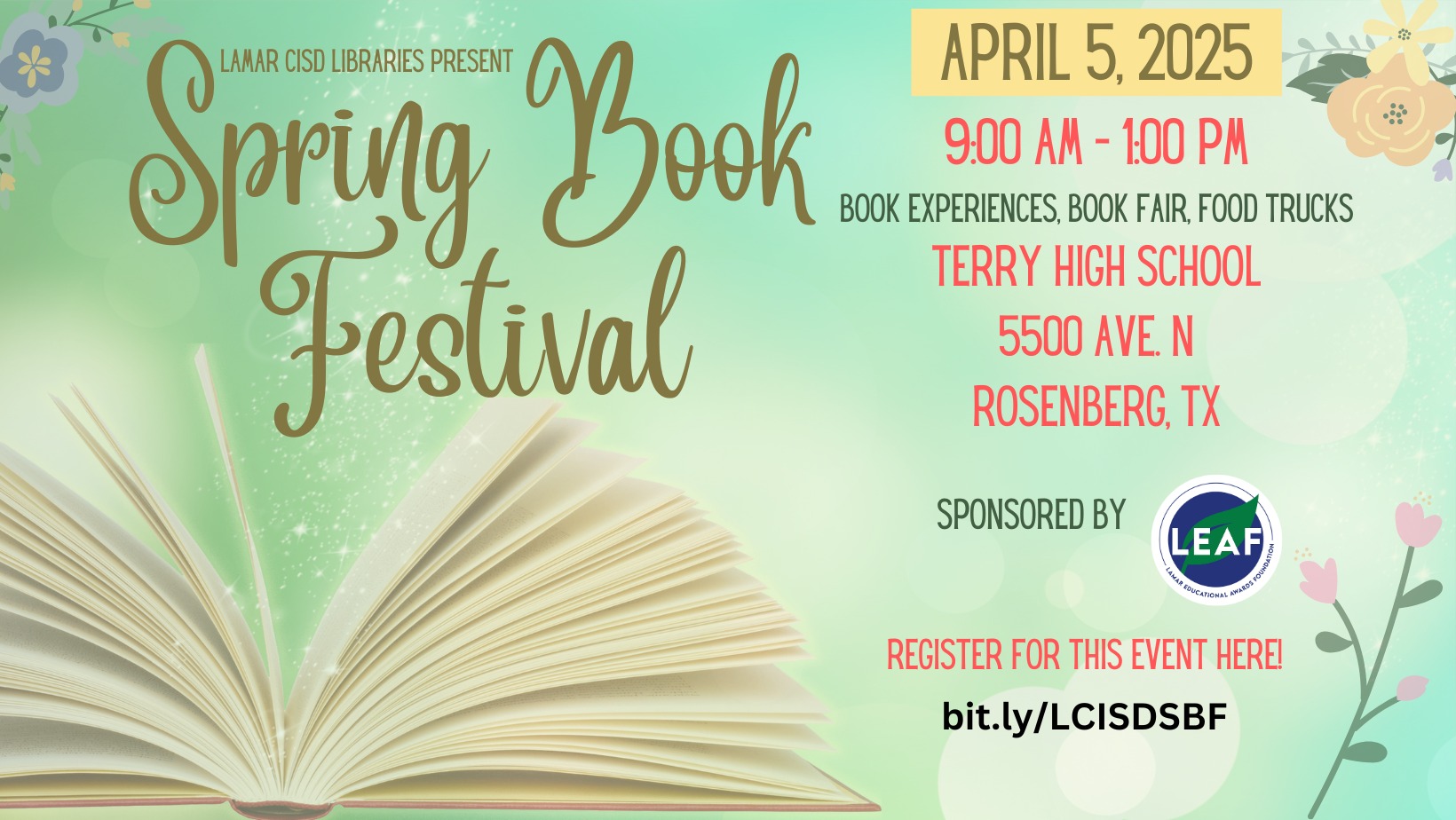 Spring Book Festival 2025: Free Family Fun, Books, and Activities at Terry High School