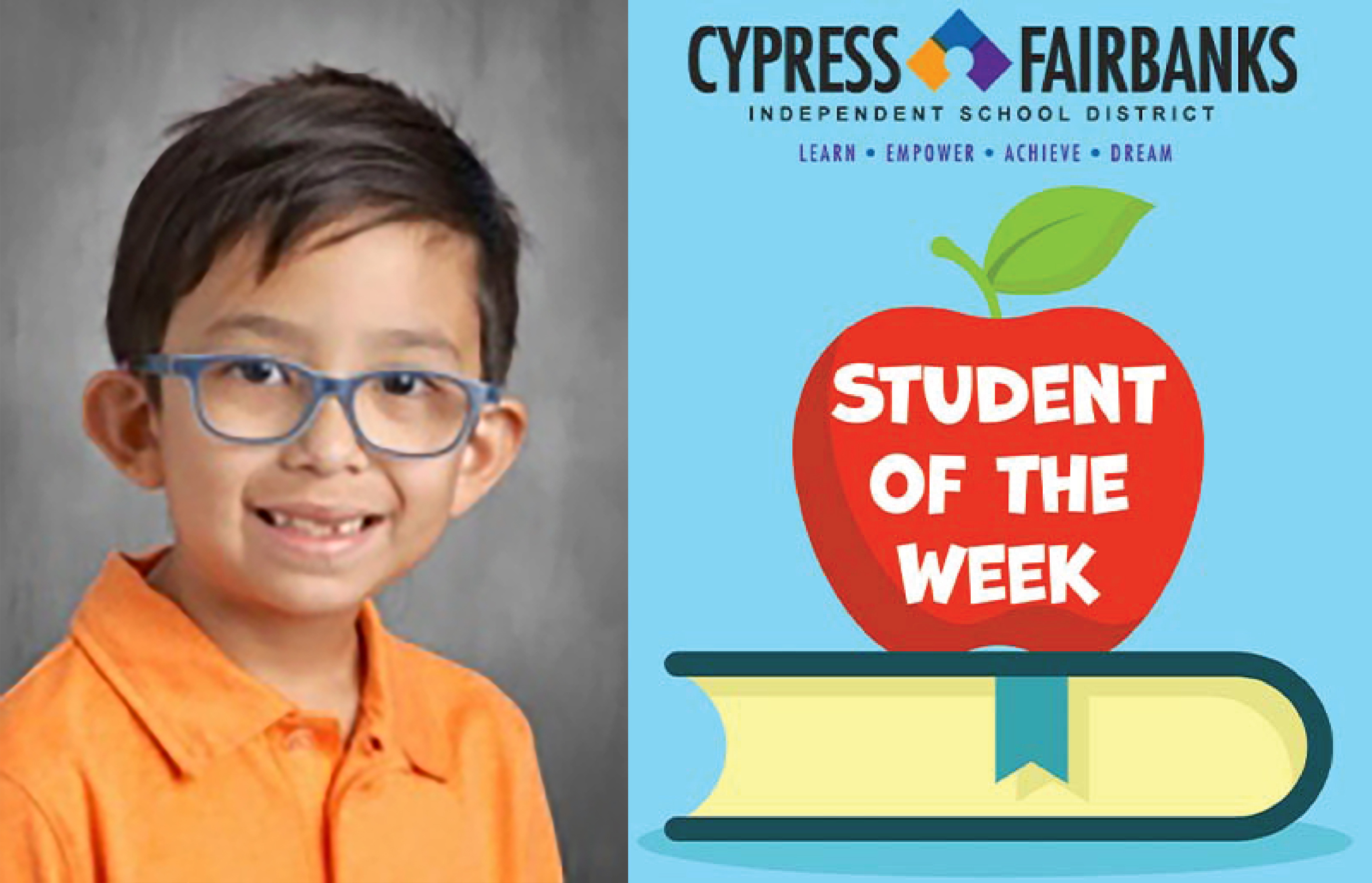 Rennell Elementary Third Grader Alexander Wong Named CFISD Student of the Week