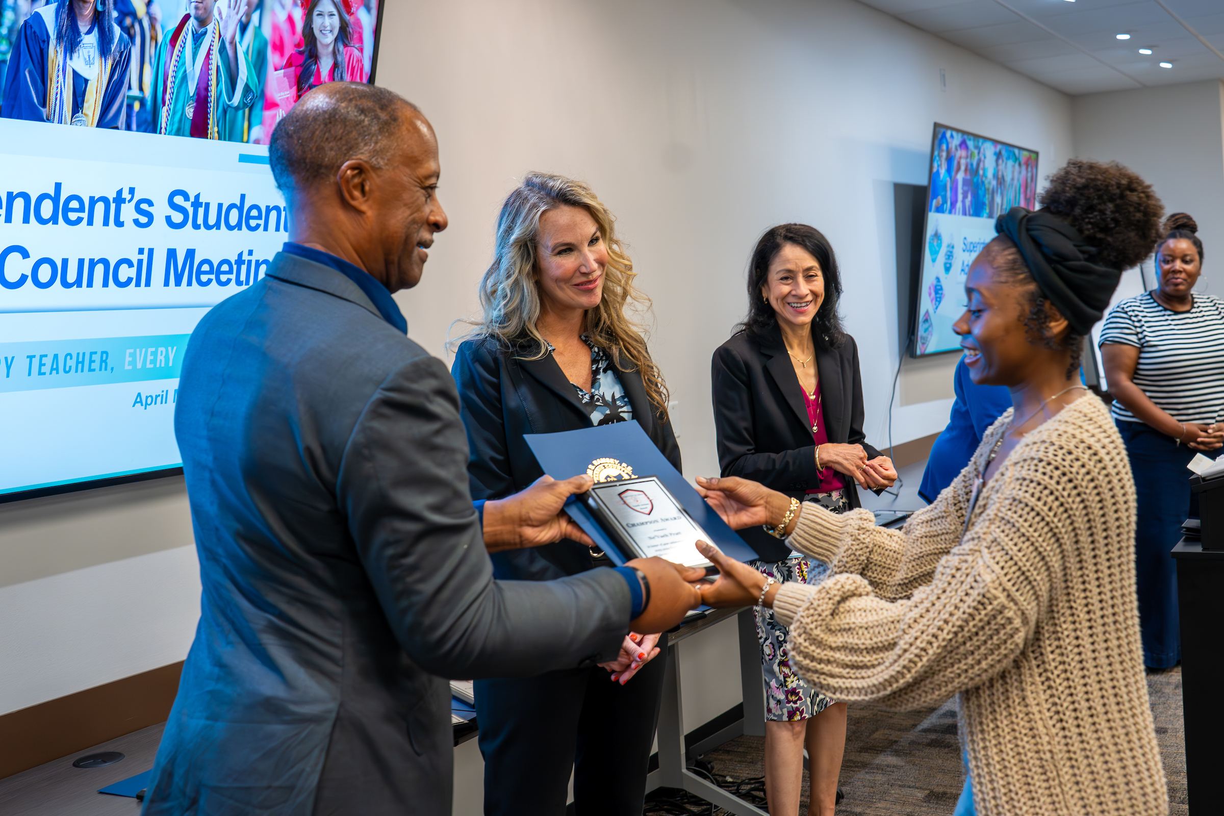 Superintendent’s Student Advisory Council Members Recognized for Work Against Human Trafficking