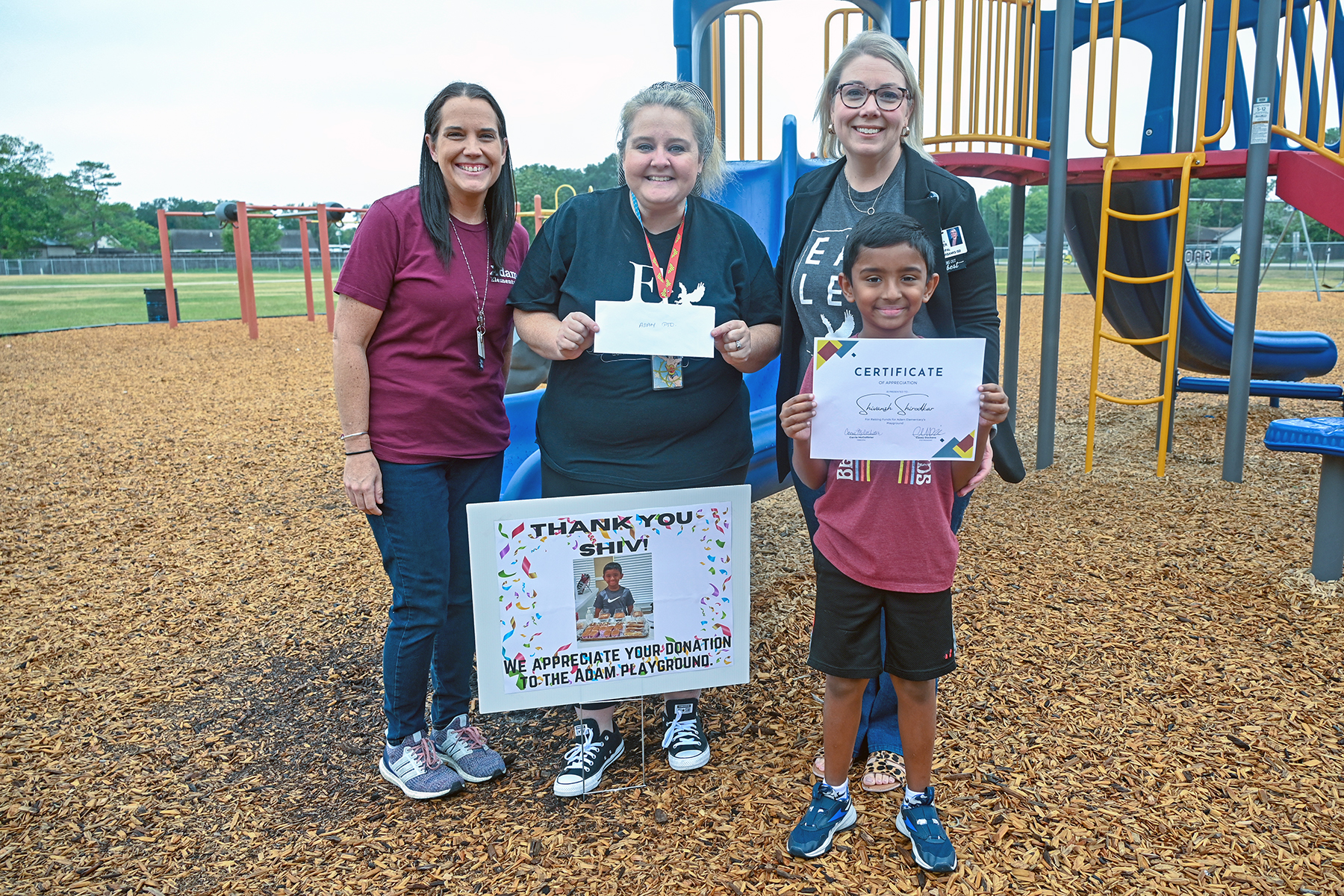 Adam ES Student Raises Money, Donates to School for PlaygroundÂ 