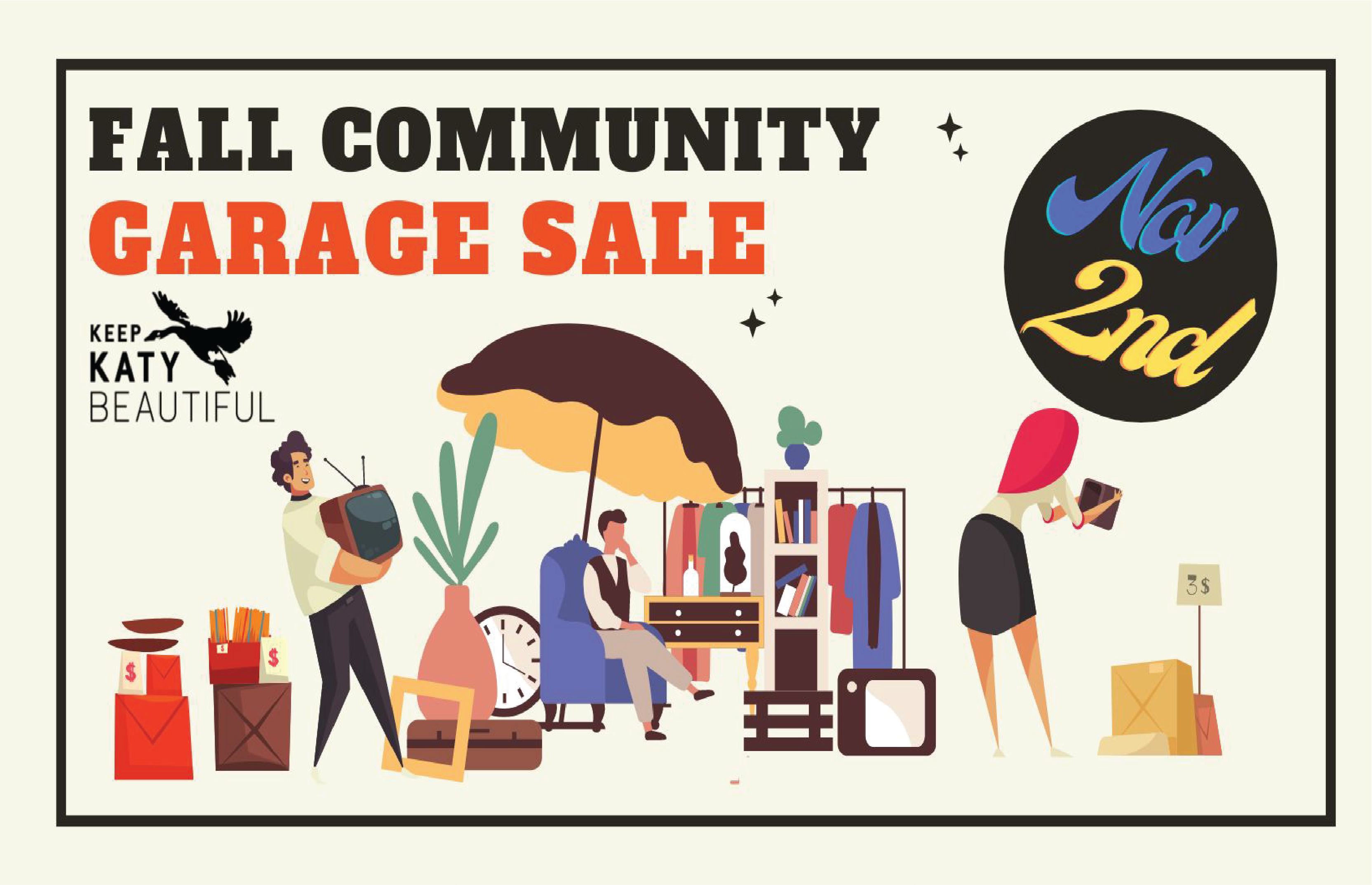 Katy Residents Invited to Join the Keep Katy Beautiful Fall Garage Sale on November 2nd